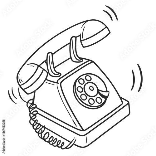 retro phone with message bubble