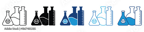 Chemical icon set in multiple styles