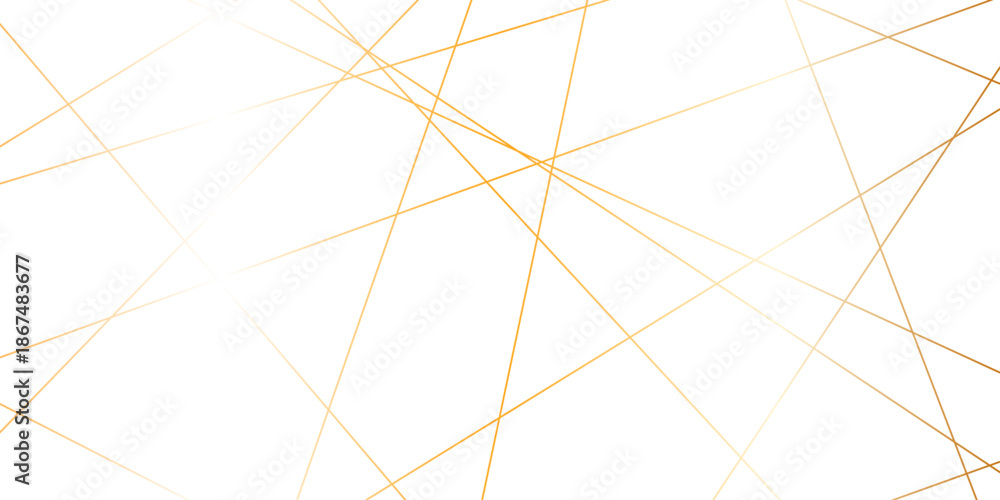 Obraz premium Abstract gold lines on transparent background. random chaotic lines abstract geometric patterns of modern design. geometric design created using light colorful digital net web line technology.