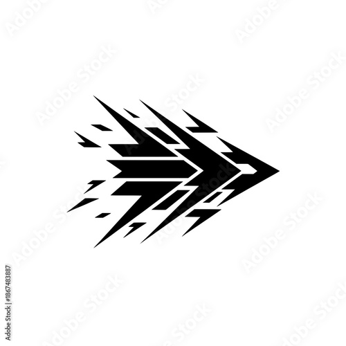 Exploding Debris Arrow Shattered Effect Art