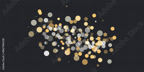 Sparkling golden and silver bokeh overlay effect for festive designs and celebrations