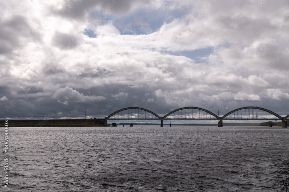Fototapeta premium Arch bridge over the river