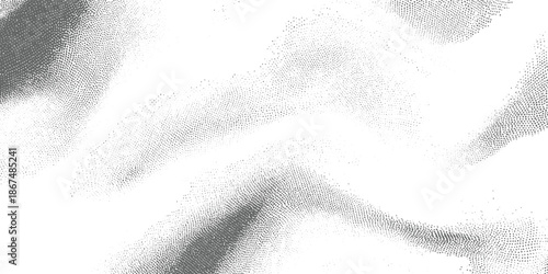 Abstract grayscale stippled texture with flowing organic shapes and varying dot density background monochrome