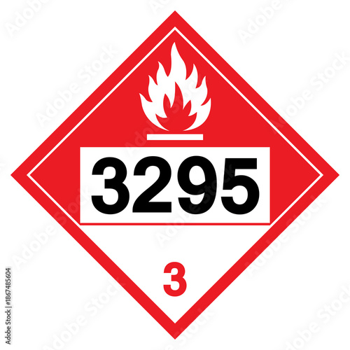 Hydrocarbons Liquid NOS UN3295 Symbol Sign, Vector Illustration, Isolate On White Background, Label.EPS10