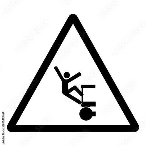 Falling Of Crush Hazard Symbol Sign ,Vector Illustration, Isolate On White Background Label.EPS10