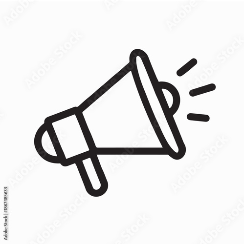 Megaphone icon. Outline megaphone vector icon for web design on white background