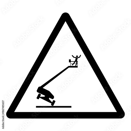 Falling Crane Hazard Symbol Sign ,Vector Illustration, Isolate On White Background Label.EPS10