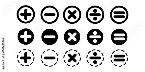 A professional set of glossy 3D vector icons and round button silhouettes featuring black and yellow business signs, soccer balls, and web symbols for modern internet computer design