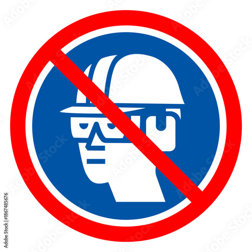 Wear Hard Hat, Chemical Goggles and Ear Muffs Symbol Sign ,Vector Illustration, Isolate On White Background Label. EPS10