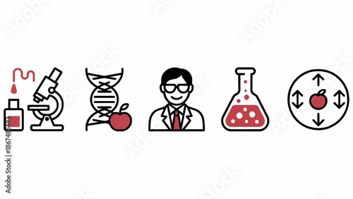 Scientist with Lab Equipment and DNA Research Illustration