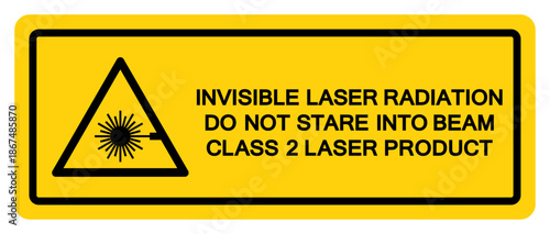 Invisible Laser Radiation Do Nor Stare Into Beam Symbol Sign,Vector Illustration, Isolate On White Background Label.EPS10