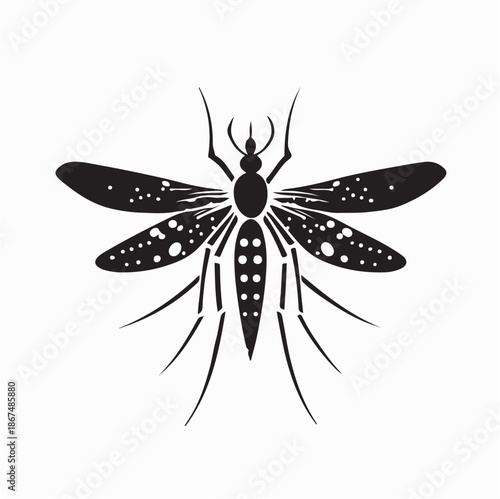 Mosquito Icon Logo Vector Design Template Isolated on White Background