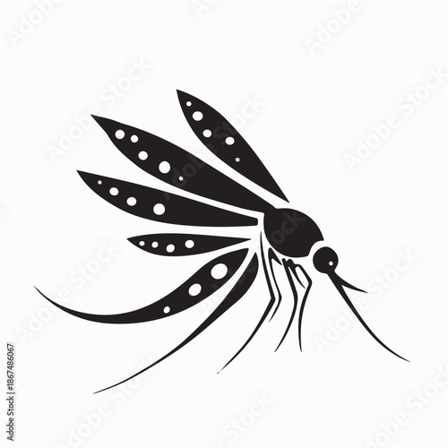 Mosquito Icon Logo Vector Design Template Isolated on White Background