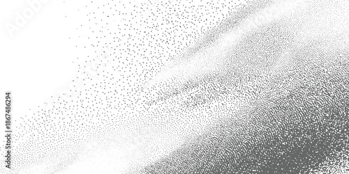 Grey dots gradient pattern on white background