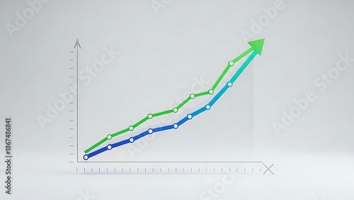 business graph with arrow up
