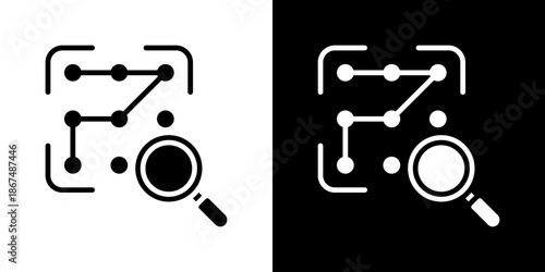 Pattern Recognition Icon Set Vector Collection Isolated In Black And White