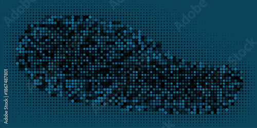 blue Dot Randomus isolated in black background.Dot Randomus on abstract background. Usable for design background - Vector Illustration