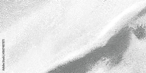 Abstract grayscale pattern of small dots forming wavy lines and shapes monochrome