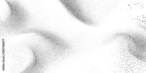 Monochrome stippled abstract texture with gradient dot density black white grey