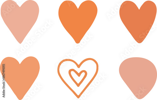 set of vector hearts