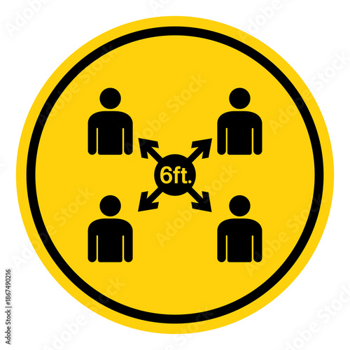 Maintain Social Distancing Symbol Sign, Vector Illustration, Isolate On White Background Label. EPS10