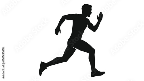 Silhouette of a running man in a dynamic action pose