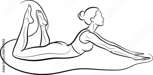 Woman performing a yoga pose on a mat