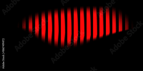 Ribbed neon glass 3d background with vertical striped texture, bright red blue gradient. Luminous transparent surface with lighting effect.	