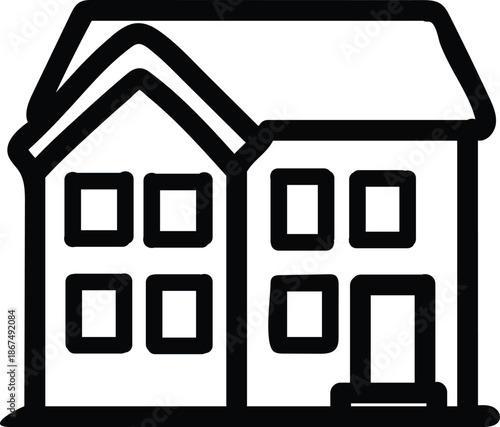 Building icon set. Containing structure, landmark, condo, government, school, church, hotel, shop, hospital, public buildings and more. Editable line icons. Vector illustration