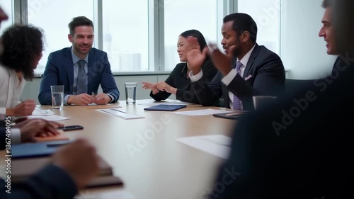 Wallpaper Mural Diverse group of professionals collaborating in a modern office meeting room. Torontodigital.ca