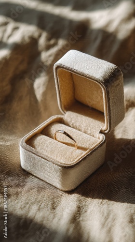 Gold Ring in Velvet Box