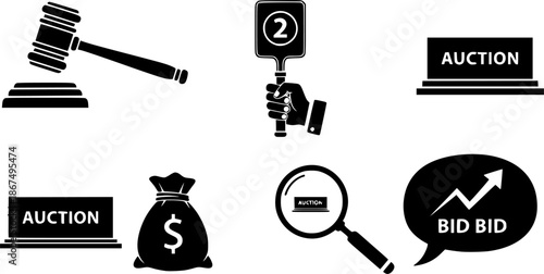 Auction icon vector. Bargaining Illustration sign. Bidding symbol. auction house logo.
