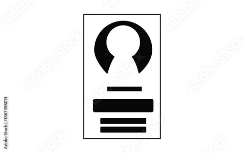 Vertical identification card icon with user avatar and profile information