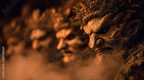 Whispers of the Rauhnacht: Masks Beneath the Bavarian Moon. Gernerative AI