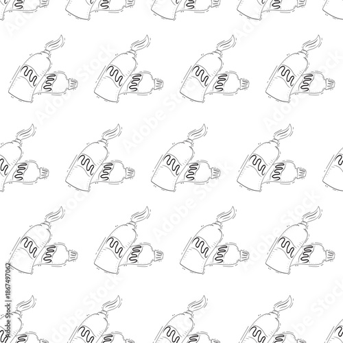 Hand drawn artist tool seamless pattern