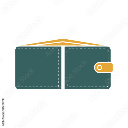 Open wallet with cash Vector