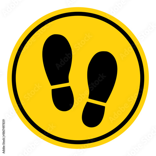 Stand Here Symbol Sign, Vector Illustration, Isolate On White Background Label. EPS10