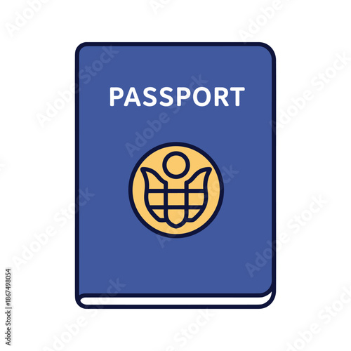 Blue passport with emblem Vector