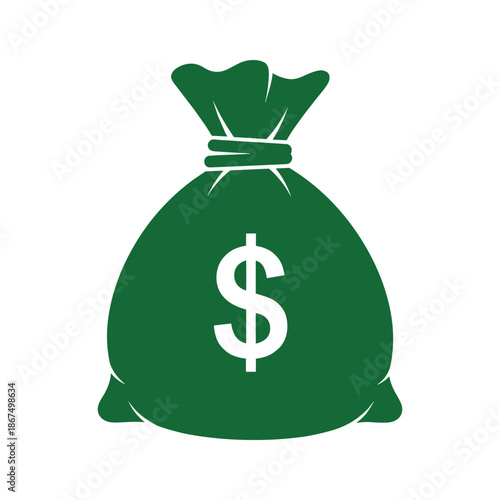 Green money bag Vector