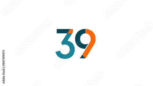 Modern Number 39 Logo Design