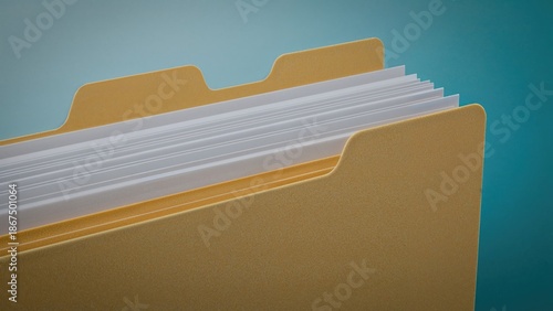 File folder with documents inside, organized for filing or record keeping.