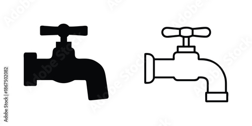 Minimalist Water Valve Vector Icon for Plumbing Service and Hygiene Design