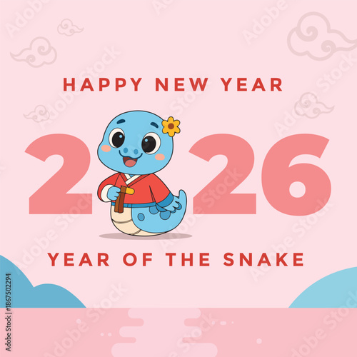 The year of the snake a korean lunar new year