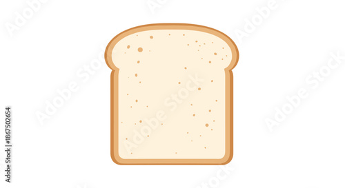 Single slice of fresh white bread with a soft crust and textured surface shown from a top-down view on white background.