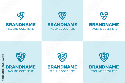 Letters HHH MMM NNN Shield Logo Set, symbolizing strength, protection, and trust