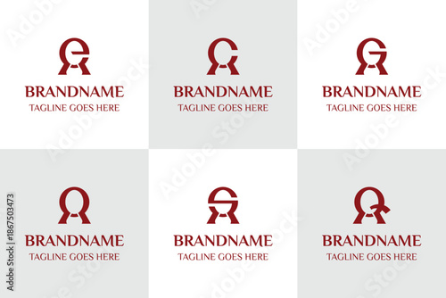 Letters AE AC AG AO AS AQ Luxury Logo Set, for EA CA GA OA SA QA Initials