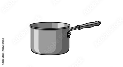 Durable stainless steel saucepan with a long heat resistant handle used for cooking sauces and boiling liquids in kitchens.