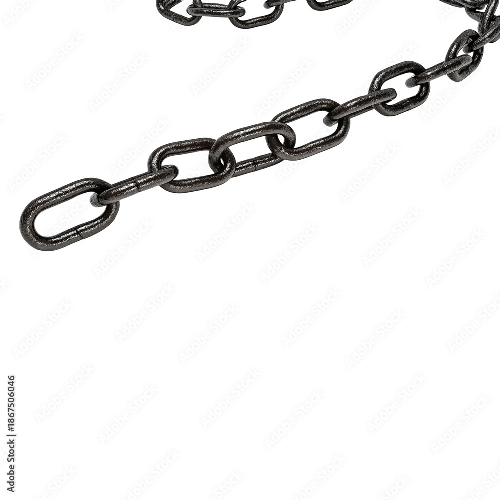 Fototapeta premium Metallic Chain Links connection isolated on a transparent background