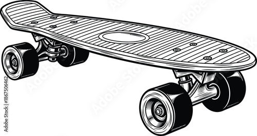 Skateboard Longboard Silhouette Vector Illustration