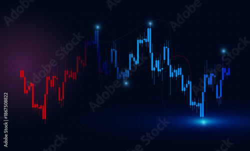 Stock trading graph with financial indicators, index movement, and price analysis. and Finance background featuring stock chart, price analysis, index trends, and trading
